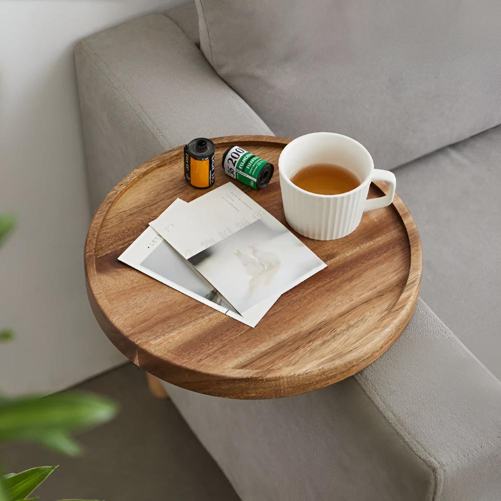 Sofa Armrest Walnut Tray — product feature detail