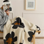 Aurora Bloom | Floral Knitted Blanket — main product photo
