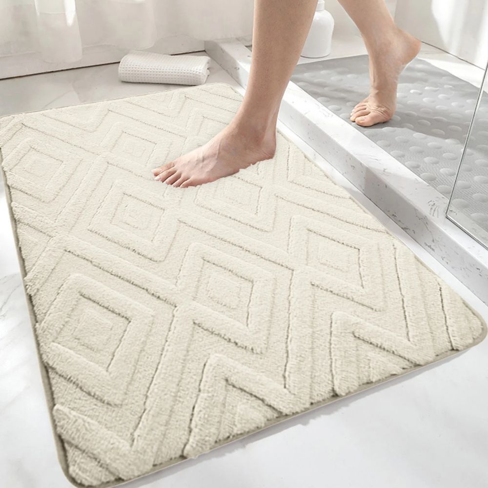 Diamond Jacquard Bath Mat — product in use