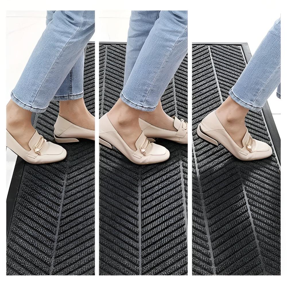 Chevron Ridges Non-Slip Door Mat — size and scale reference