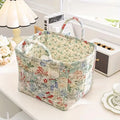 Delicate Floral Canvas Storage Basket — alternate angle view