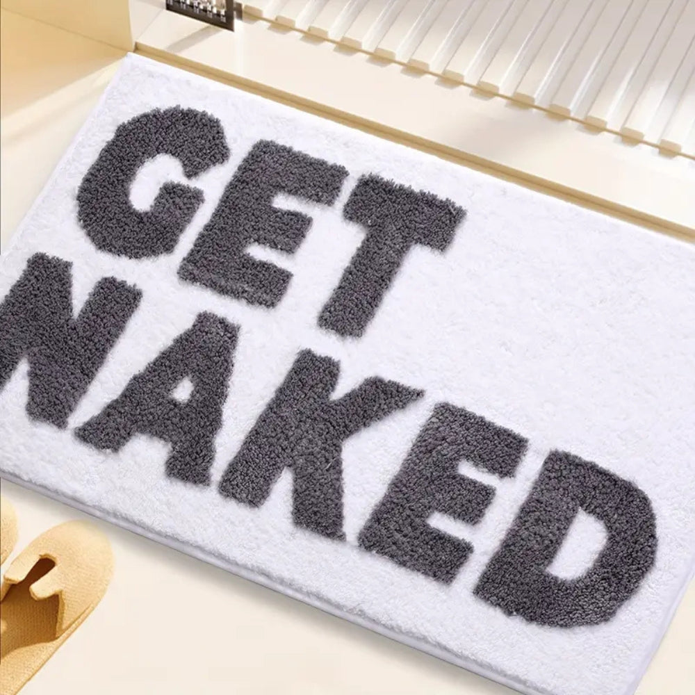 "Get Naked" Funny Bathroom Mat — additional view