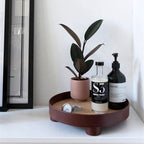 Modern Round Wooden Barbara Tray — product detail view