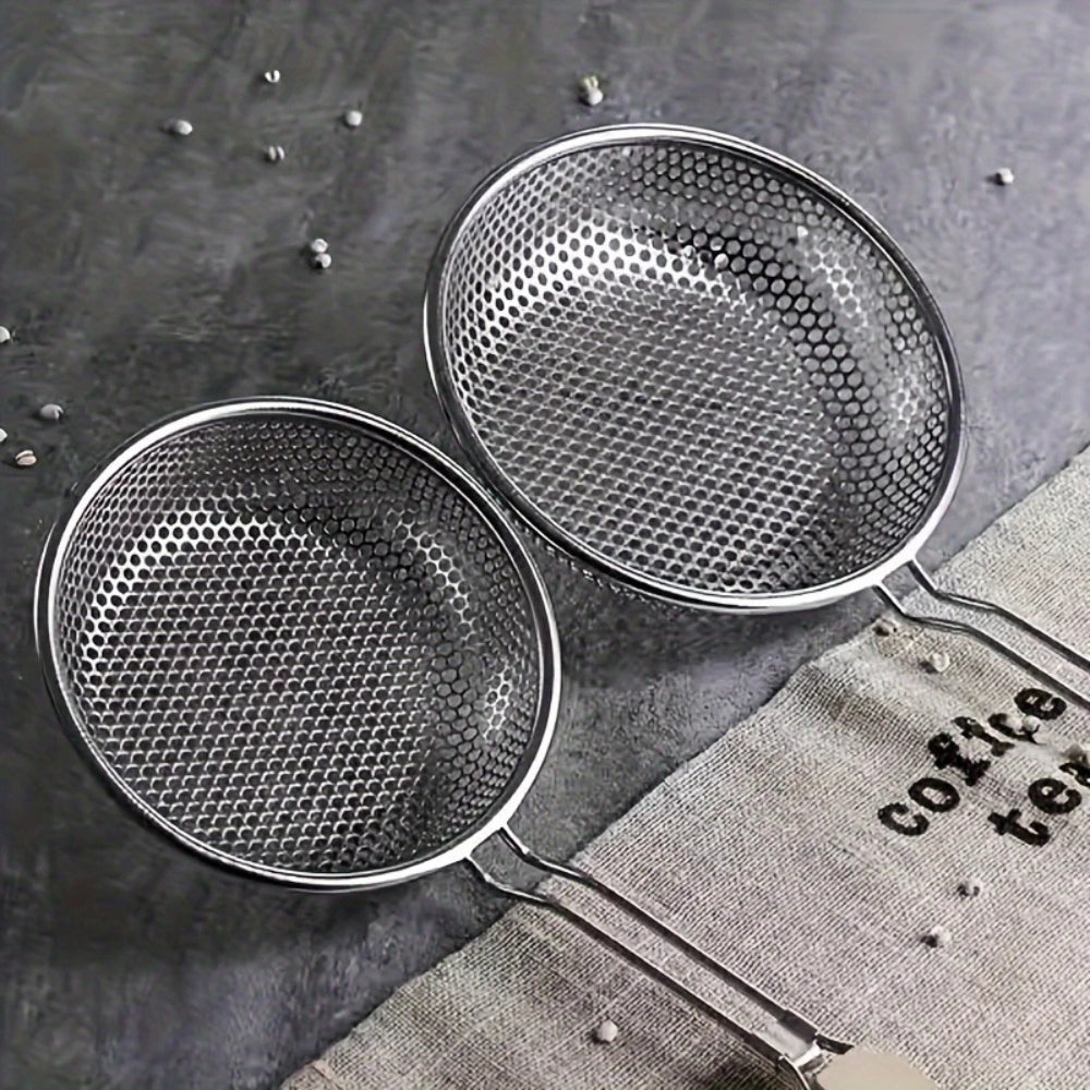 Skimmer Stainless Steel Colander Strainer — product close-up