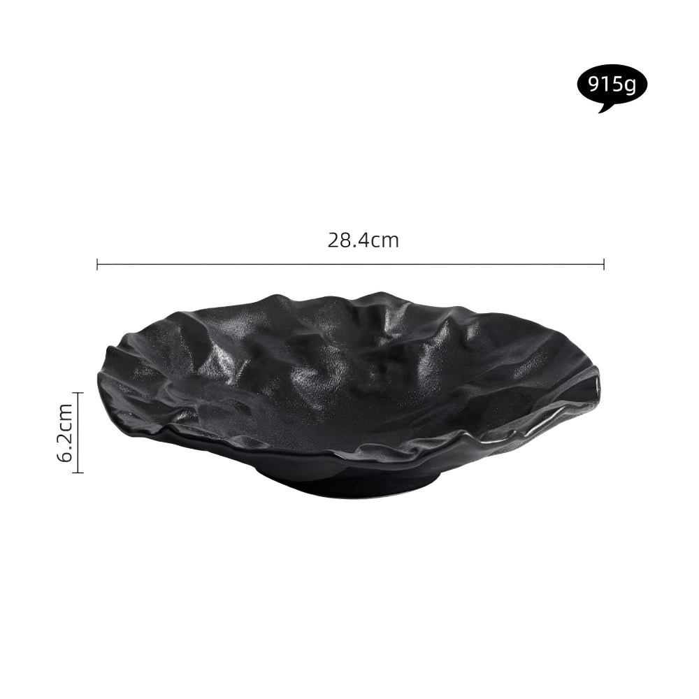 Artisan Wrinkled Paper Ceramic Plate — product feature detail