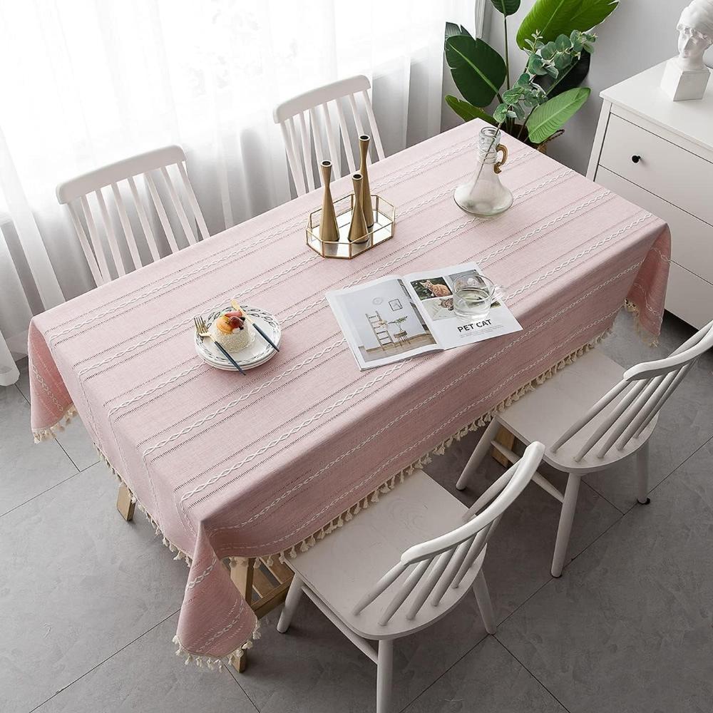 Elegant Cotton Linen Tablecloth — size and scale reference