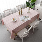 Elegant Cotton Linen Tablecloth — size and scale reference
