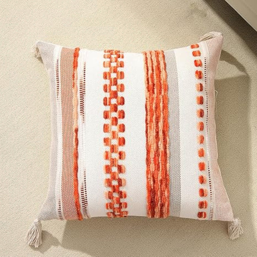 Double-Sided Boho Stripe Cushion Covers — product in use