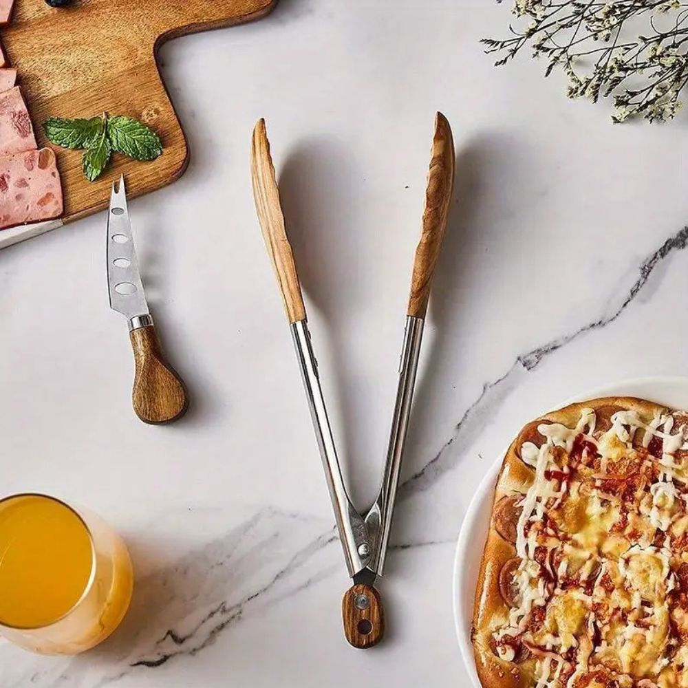 Heritage Wood & Steel Tongs | Set of 2 — main product photo