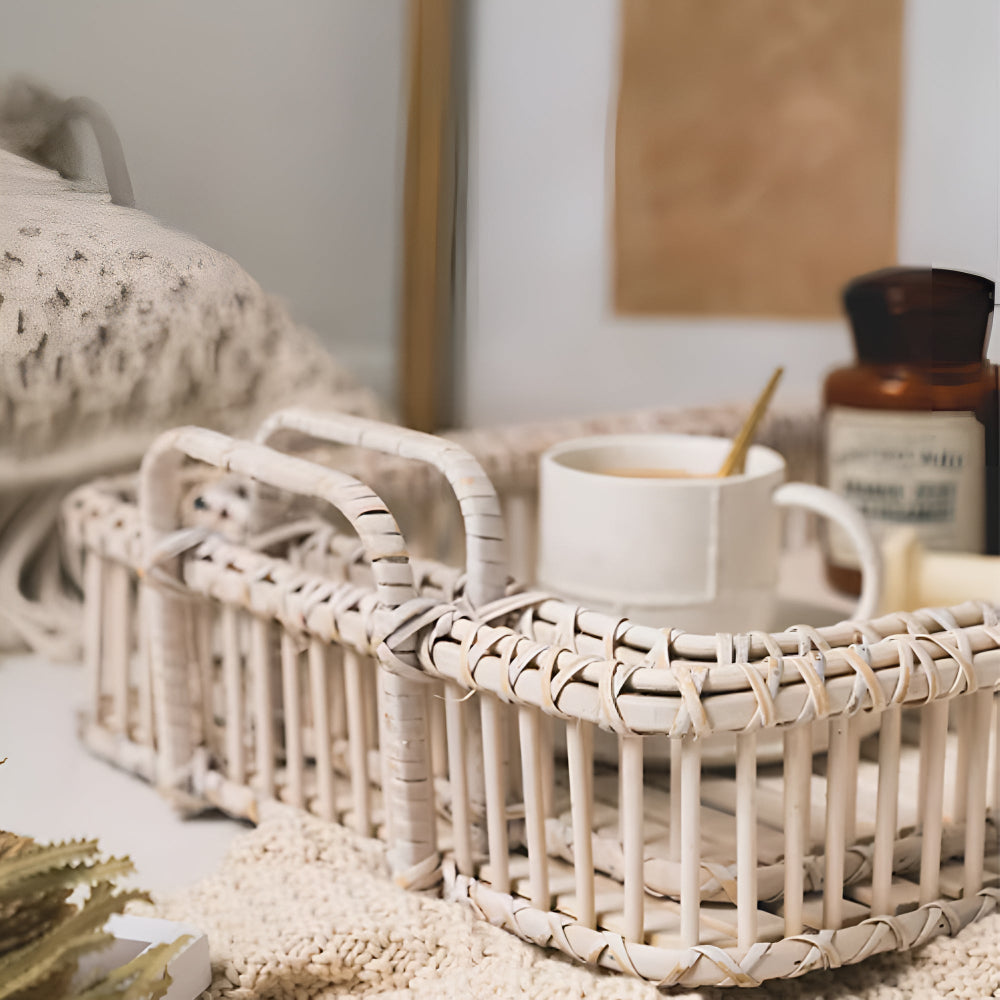 Rustic Weave Rattan Tray — additional view