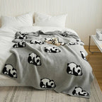 Kawaii Panda Knitted Blanket — lifestyle shot