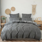 Chevron Plush Quilt Cover | 3pcs Set