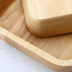 Natural Wood Square Bowl — product feature detail