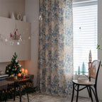 Farmhouse Botanical Blue Floral Curtain — main product photo