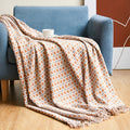 Knitted Couch Blanket with Tassels — alternate angle view