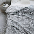 Zen Path Reversible Minimalist Coverlet — product in use