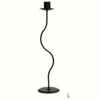 Sculpted Wavy Iron Candle Holder — alternate angle view