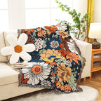 Floral Garden Tassel Sofa Cover — product detail view