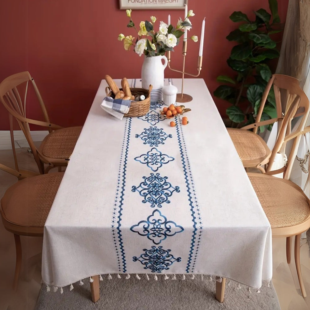 Sorella Luxe Embroidered Tablecloth — product detail view