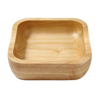 Natural Wood Square Bowl — size and scale reference