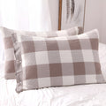 Checked & Striped Cotton Pillowcase — product feature detail