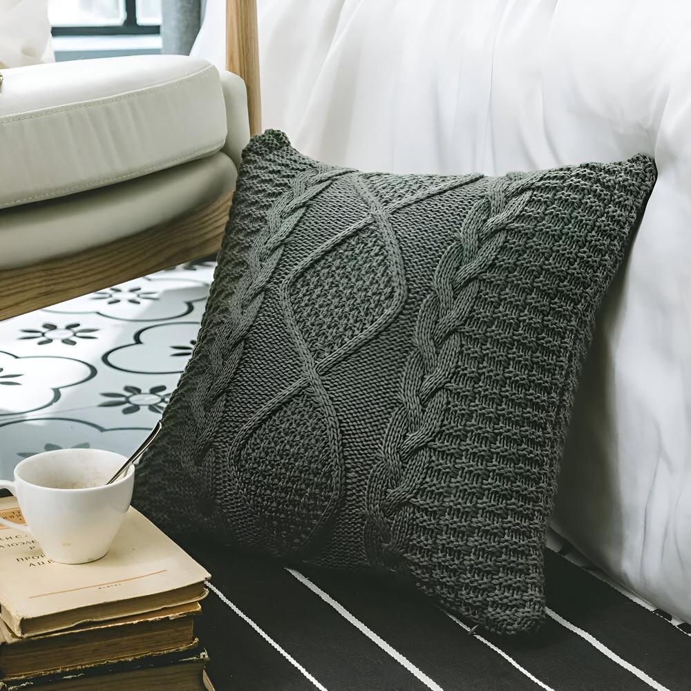 Braided Knitted Cushion Cover — material texture close-up