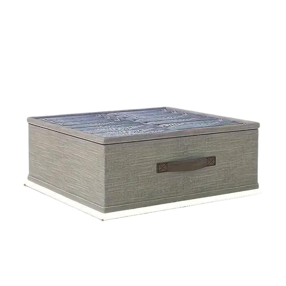 Modern Gray Linen Storage Container — size and scale reference