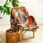 Boho Chic Patterned Throw Blanket — size and scale reference