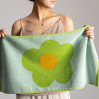 Cheerful Floral Print Cotton Bath Towel — lifestyle shot