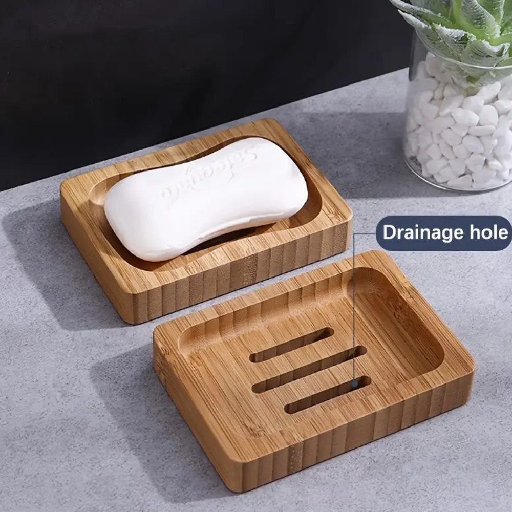 Natural Wooden Soap Dish — product detail view