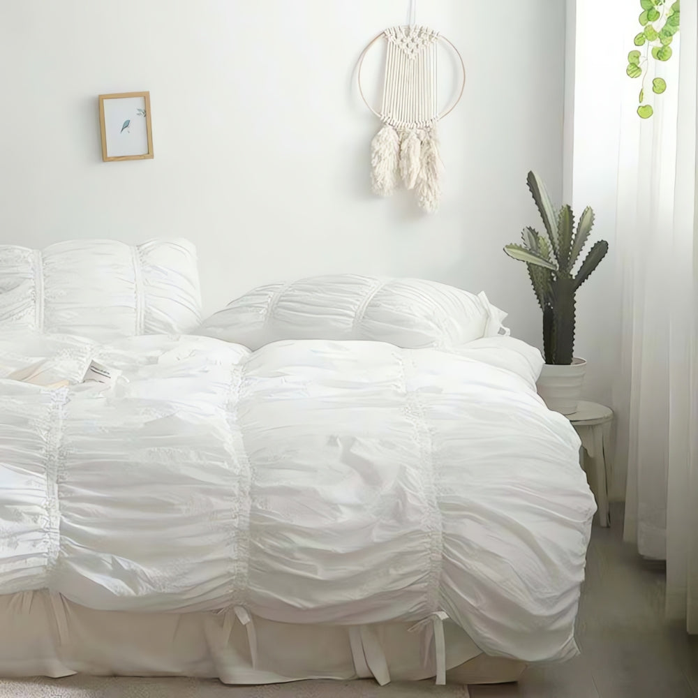 Princess Amara Ruffled Lace Bedding | 4pcs Set — product close-up