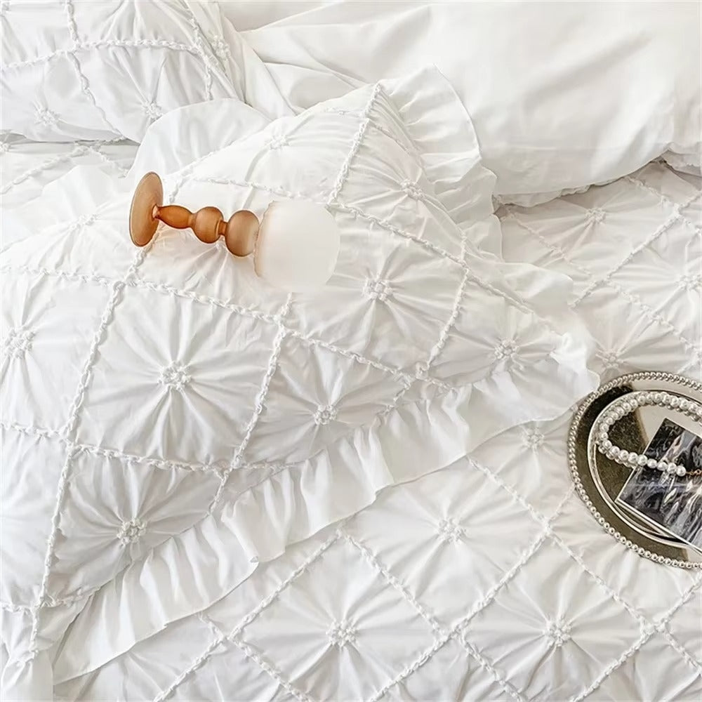 Belle Cotton Plush Ruffle Bedding | 4pcs Set — product in use