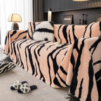 Wild Stripes Zebra Fleece Sofa Cover — product detail view