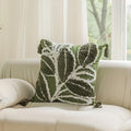Plush Leaf With Tassel Cushion Cover — material texture close-up