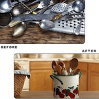 Floral Utensil Storage Basket with Divider Lid — product detail view