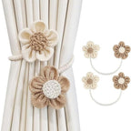 Floral Hemp Curtain Tie Back | 2Pcs Set — main product photo