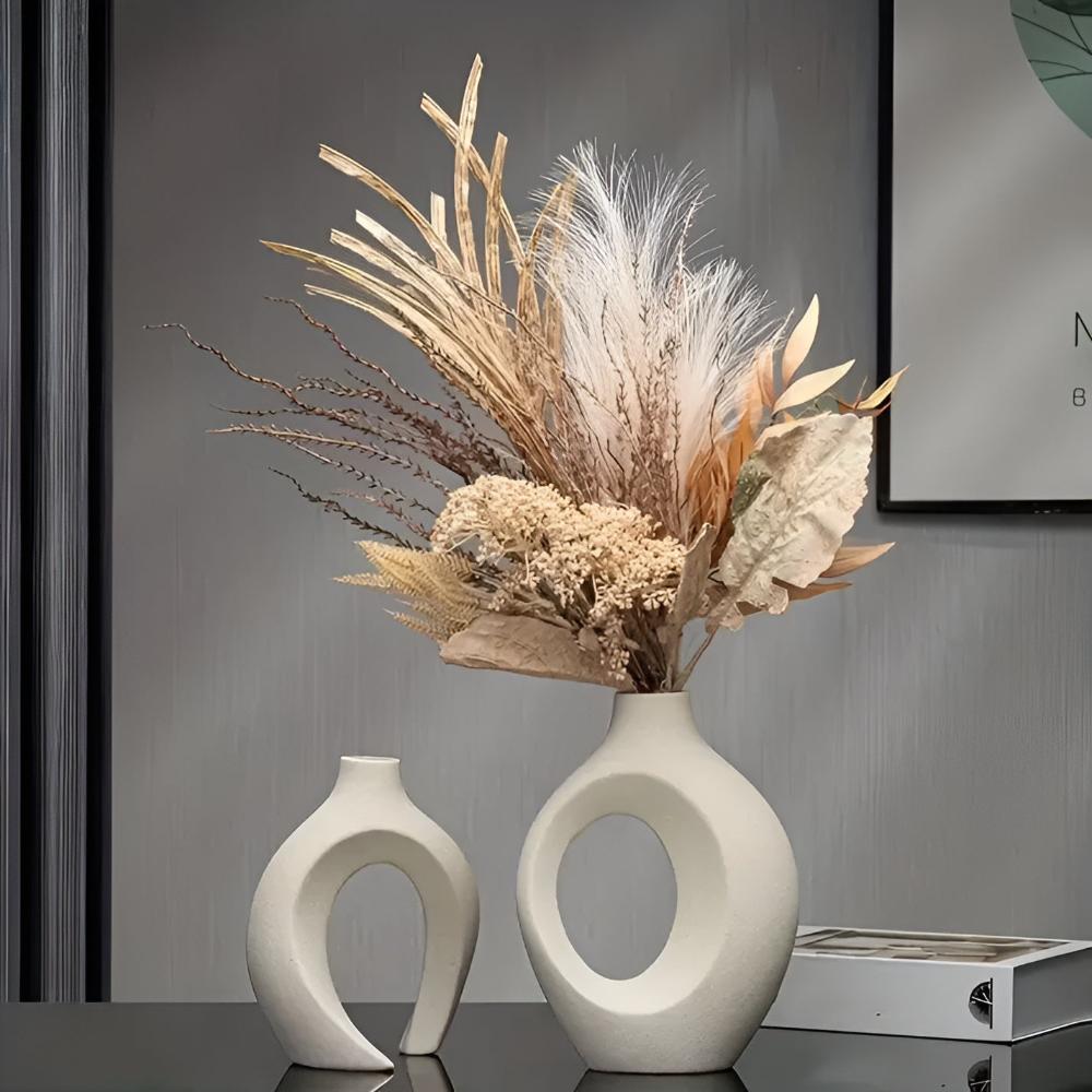 Unity Vase Duo | Modern Abstract Ceramic — alternate angle view