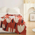 Spring Tulip Floral Knitted Blanket — product feature detail