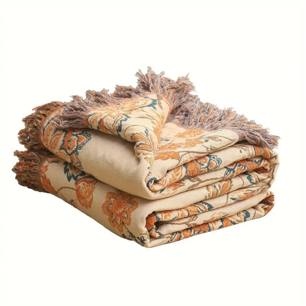Rustic Cosy Boho Throw Blanket — alternate angle view