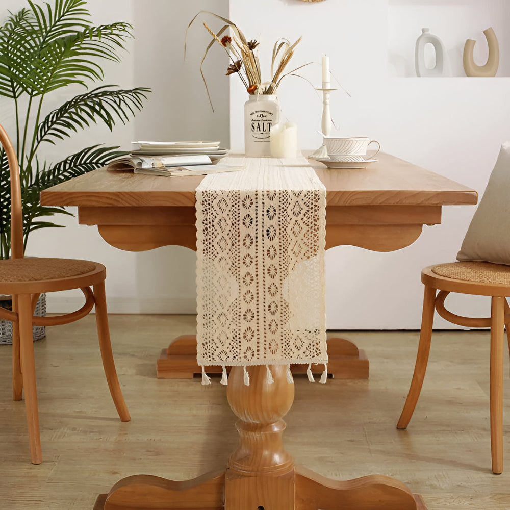 Rustic Crochet Bloom Table Runner — additional view