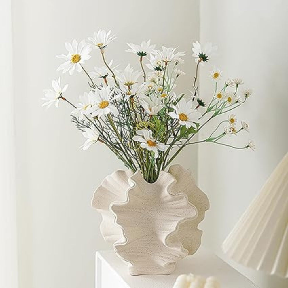 Coral Artisan Ceramic Vase — size and scale reference
