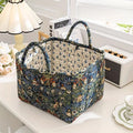 Delicate Floral Canvas Storage Basket — product feature detail