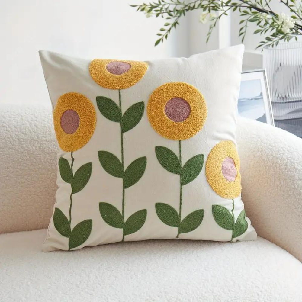 Elegant Plant Patterned Cushion Cover — main product photo