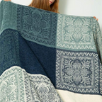 Floral Tassel Knit Bohemian Blanket — lifestyle shot