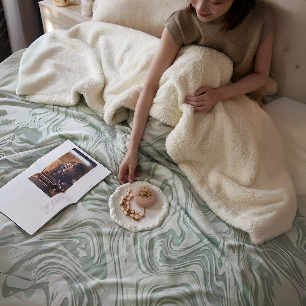 Marble Swirl Snuggle Blanket — product in use