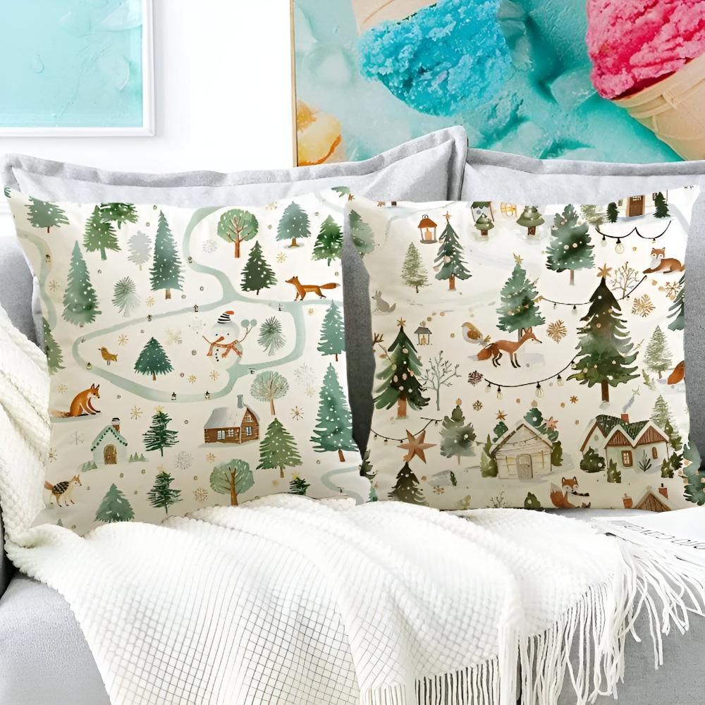 Winter Christmas Cushion Cover — product in use