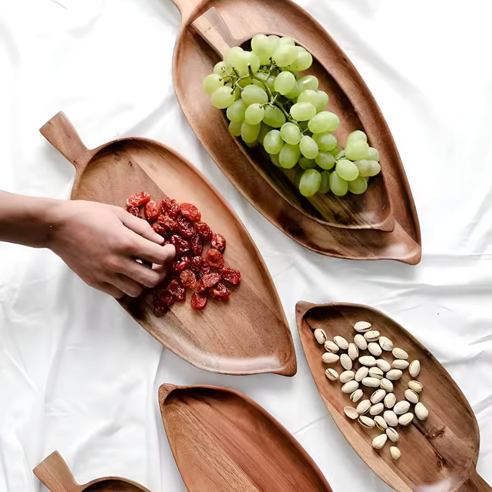 Leaf-Shaped Wooden Serving Plate — main product photo
