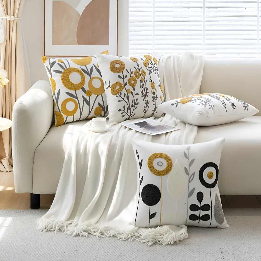 Floral Essence Embroidered Cushion Cover — additional view