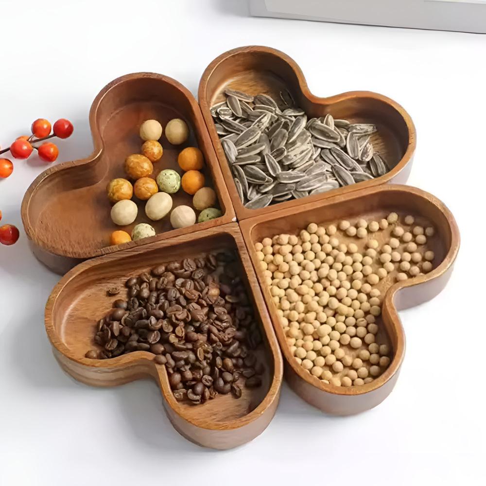 Heart-Shaped Wooden Snack Tray | 4 pcs — additional view