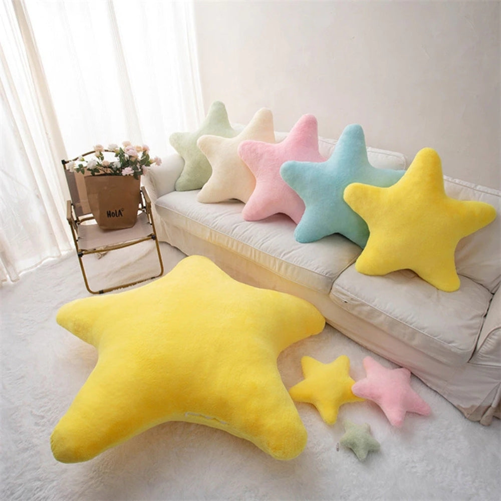 Cuddly Pastel Fluffy Star Cushion — product in use